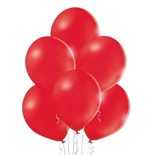 Set 10 Baloane din Latex, Model Party pentru Petreceri, Compatibile Aer sau Heliu, Material Biodegradabil, 13 cm, Rosu