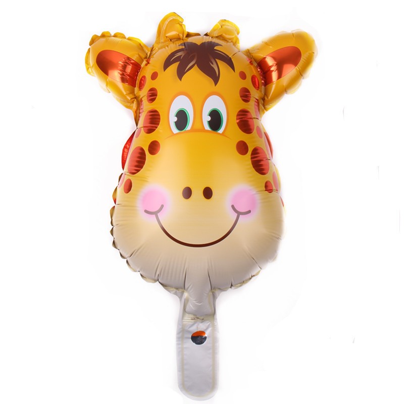 Set 5 Baloane Folie Metalizata, Figurine Animale Salbatice, Compatibile Aer si Heliu, Pai pentru Umflare Inclus, Multicolor, 30 cm