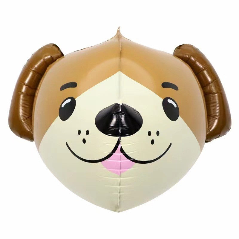 Set 5 Baloane din Folie Metalizata, Figurine Animale Domestice pentru Petrecere, Compatibile cu Aer sau Heliu, include Pai Umflare, Multicolor, 30 cm