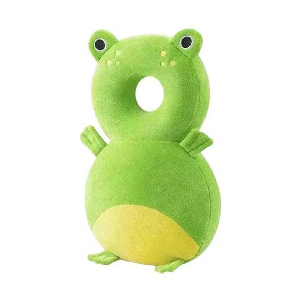 Perna Protectie Cap Bebelusi Tip Rucsac, Tetiera Antireflux pentru Mers si Joaca, Bretele Ajustabile, Plus Moale, Model Broscuta, Verde, 33x6x19 cm