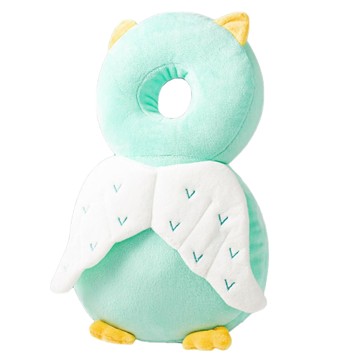 Perna Protectie Cap Bebelusi tip Rucsac, Tetiera Antifurt si Protectie la Cazaturi, Plus Moale cu Umplutura Bumbac, Design Bufnita, 33x6x19 cm, Verde