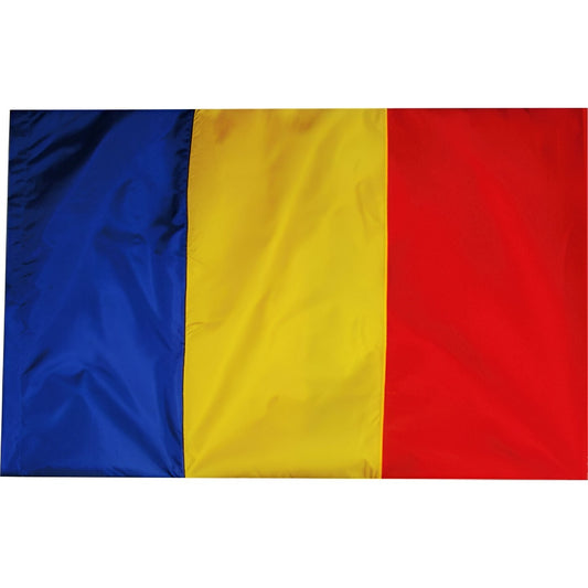 Steag Tricolor Romania, Drapel National cu Benzi Verticale, Material Textil Lavabil, Sistem de Prindere pe Suport, 90x150 cm