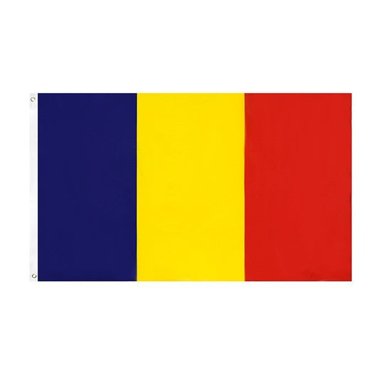 Steag Tricolor Romania, Drapel National cu Benzi Verticale, Material Textil Lavabil, Sistem de Prindere pe Suport, 90x150 cm