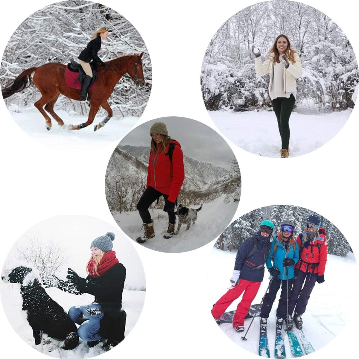 Manusi Dama Touchscreen, Model Ren cu Interior Catifelat, Acril Tricotat, Manseta Elastica, Marime Universala, Gri
