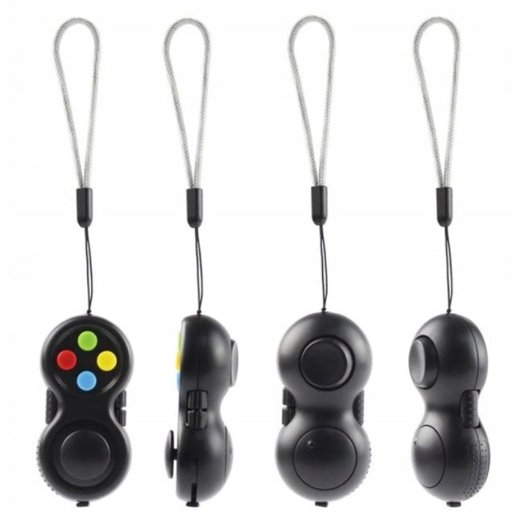 Jucărie Interactivă Fidget Pad Antistres, Funcții Multiple Pentru Concentrare, Plastic Ecologic, 5.5 x 3.5 x 11 cm, Negru