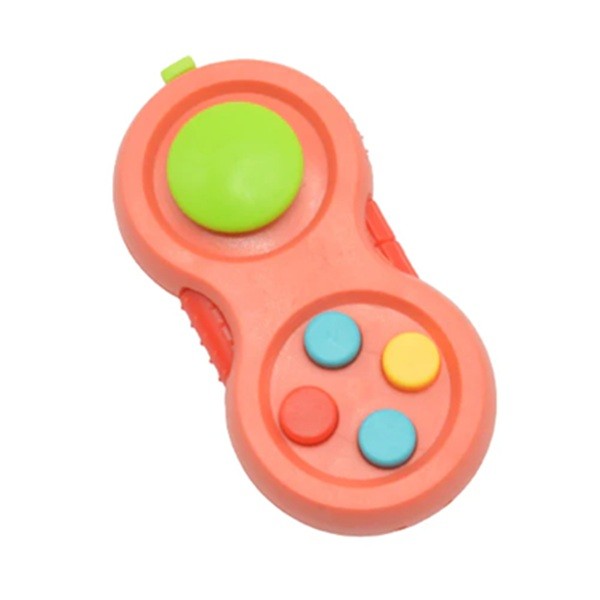 Jucarie Antistres Fidget Pad, Functii Multiple Interactive, Plastic Ecologic, 5.5 x 3.5 x 11 cm, Roz