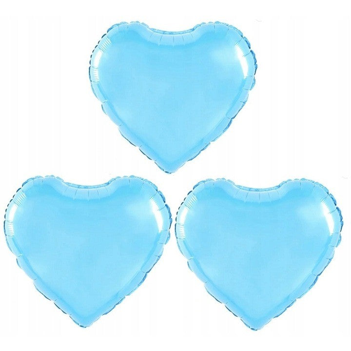 Balon din Folie Metalizata, Figurina Inimioara, Umflare Aer sau Heliu, Model Clasic, Include Pai Umflare, 40 cm, Bleu