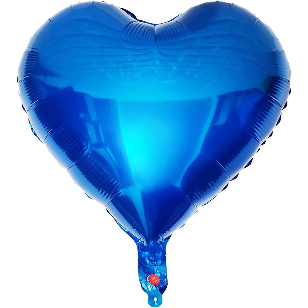Balon din Folie Metalizata Inimioara, Figurina Tematica Iubire, Umflare Aer sau Heliu, Set cu Pai Inclus, 40 cm, Albastru