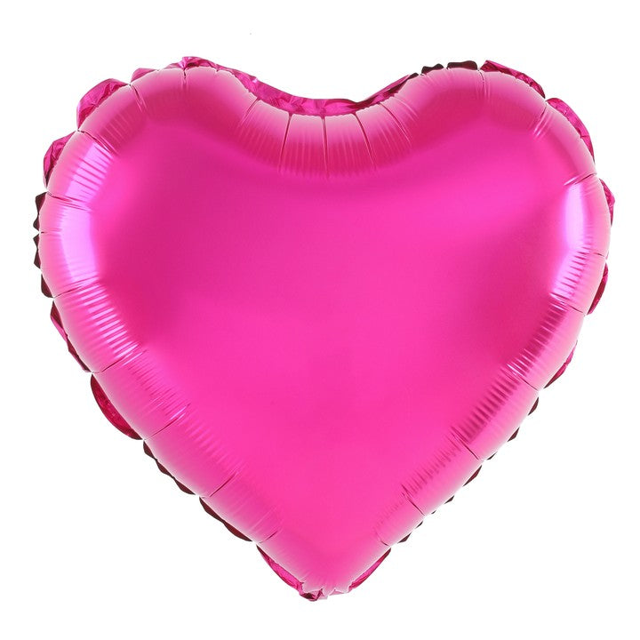 Balon din Folie Metalizata Inima, Figurina Decorativa Tematica Iubire, Umflare Aer sau Heliu, include Pai, 40 cm, Roz