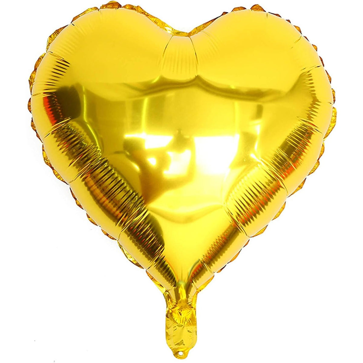 Balon din Folie Metalizata Inima, Figurina Tematica Iubire, Compatibil Aer sau Heliu, Include Pai Umflare, 40 cm, Auriu