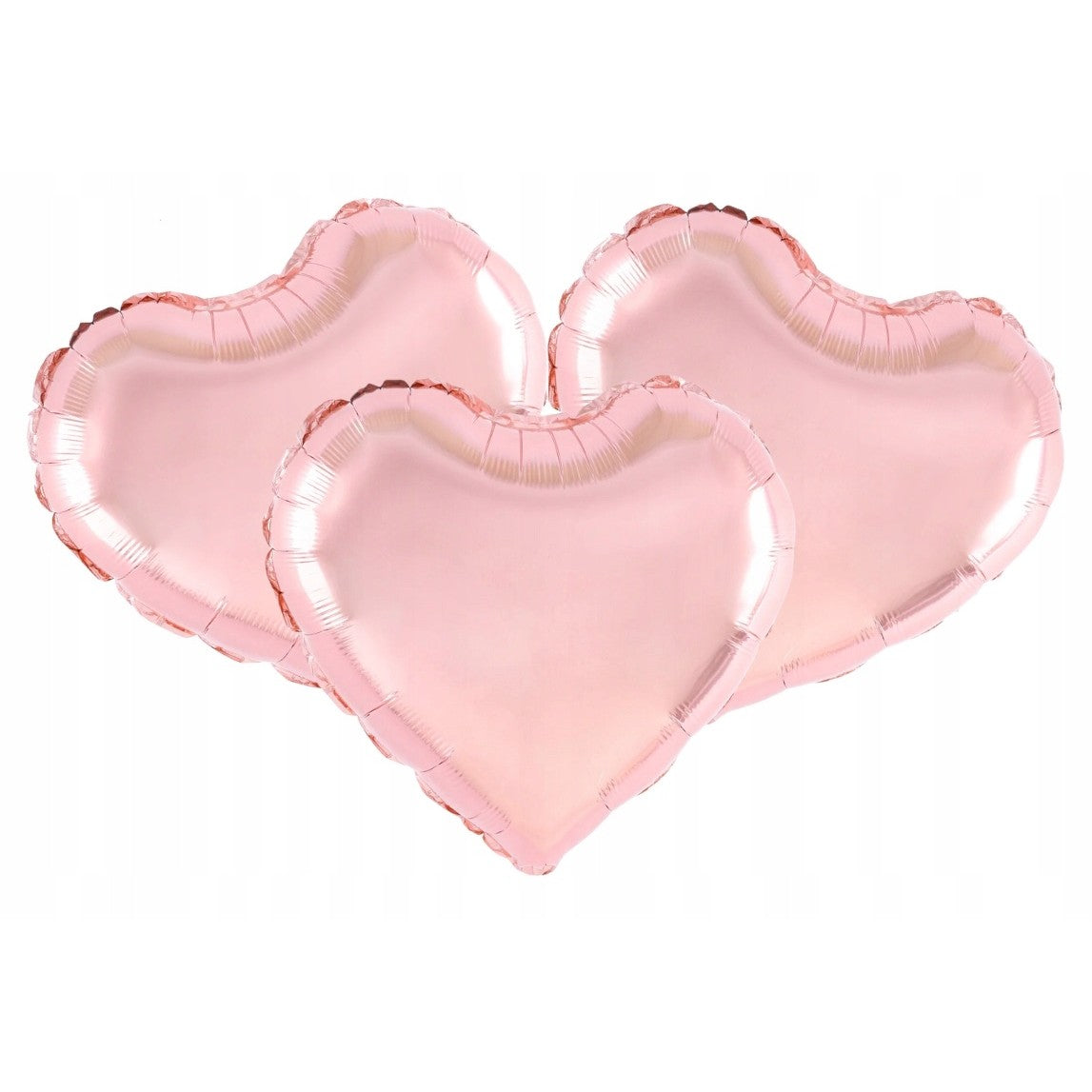 Balon din Folie Metalizată, Figurină Inimă pentru Aniversări și Evenimente, Set cu Pai Inclus, Compatibil Aer sau Heliu, Aluminiu, 40 cm, Rose Gold