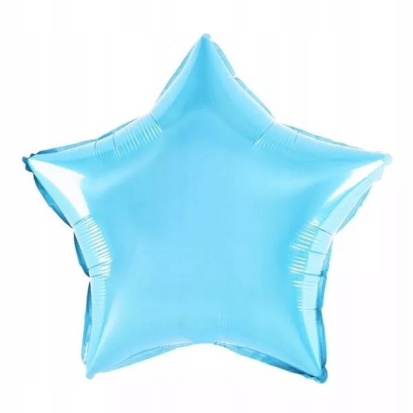Balon din Folie Metalizata in Forma de Stea, Decoratiune Petrecere si Aniversare, Material Aluminiu, Umflare Aer sau Heliu, include Pai, 40 cm, Bleu