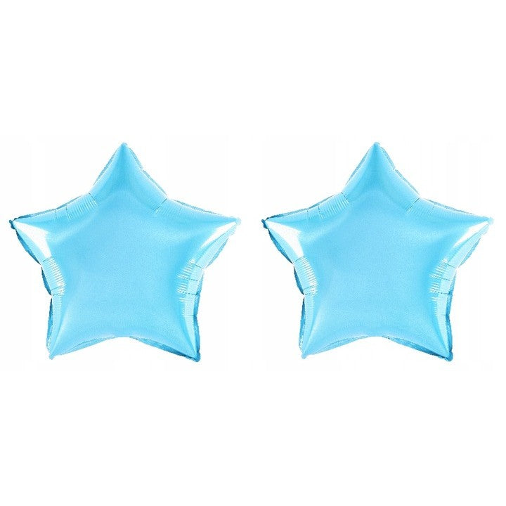 Balon din Folie Metalizata in Forma de Stea, Decoratiune Petrecere si Aniversare, Material Aluminiu, Umflare Aer sau Heliu, include Pai, 40 cm, Bleu
