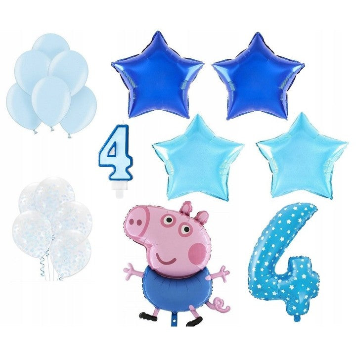 Balon din Folie Metalizata in Forma de Stea, Decoratiune Petrecere si Aniversare, Material Aluminiu, Umflare Aer sau Heliu, include Pai, 40 cm, Bleu