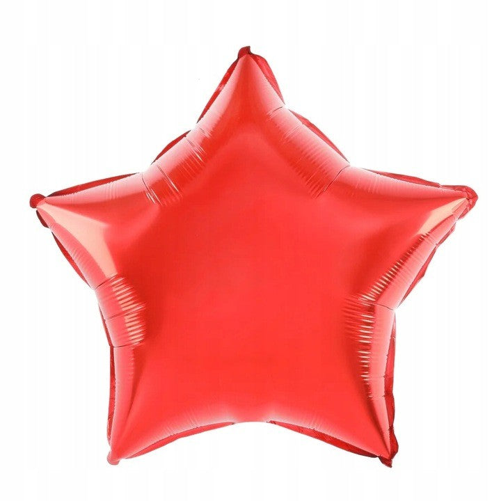 Balon din Folie Metalizata, Figurina Stea, Model Clasic pentru Aniversare si Evenimente, Umflare cu Aer sau Heliu, 40 cm, Rosu