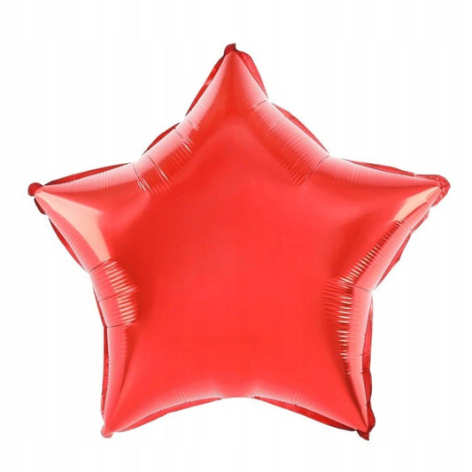 Balon din Folie Metalizata, Figurina Stea, Model Clasic pentru Aniversare si Evenimente, Umflare cu Aer sau Heliu, 40 cm, Rosu