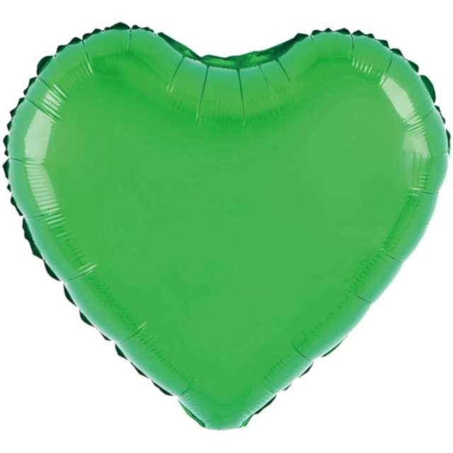 Balon din Folie Metalizata Inima, Figurina Tematica Iubire, Compatibil Aer sau Heliu, Include Pai Umflare, 40 cm, Verde