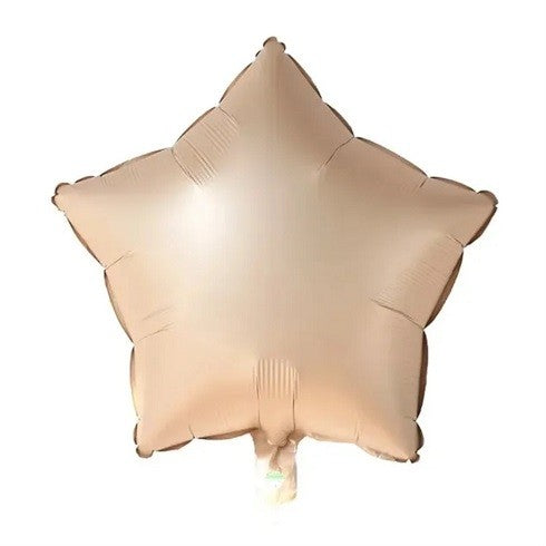 Set 25 Baloane Aniversare Happy Birthday, Kit Decor Petrecere cu Litere, Figurine Stele si Confetti, Folie Metalizata si Latex, 40 cm, Bej