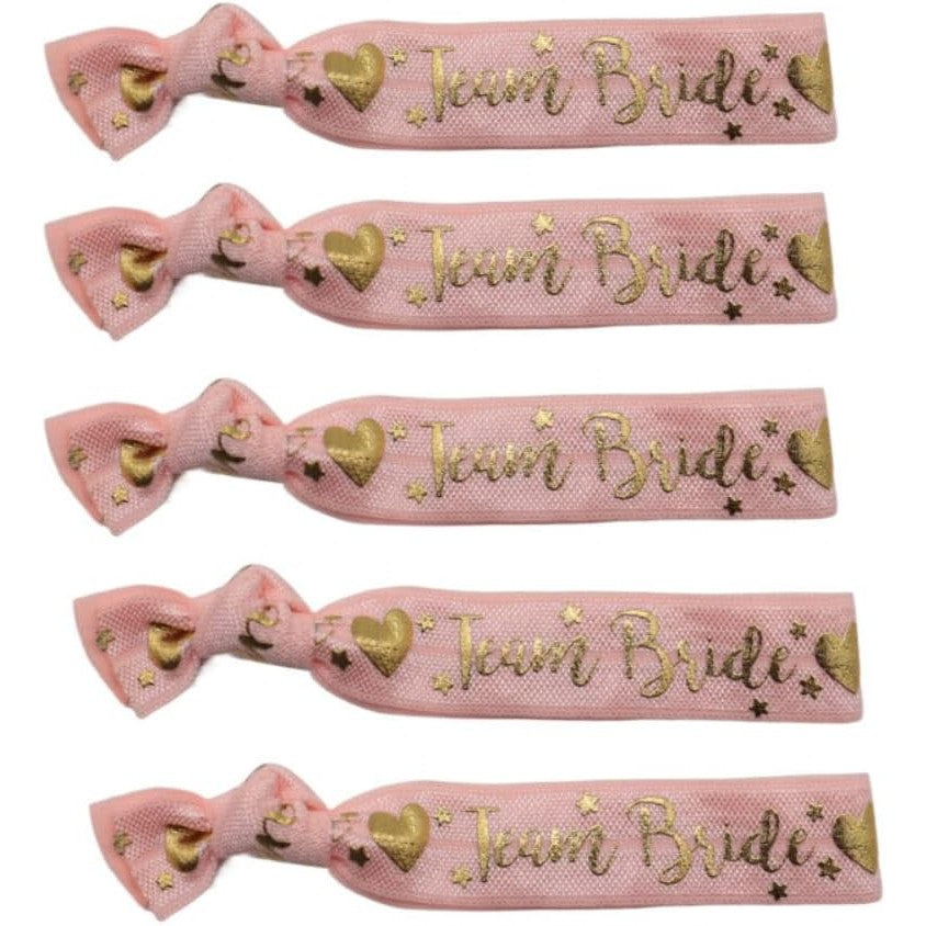 Set 11 Brătări pentru Petrecerea Burlăcițelor, Accesorii Textile Elastice, Mărime Universală, 1 Alb și 10 Roz
