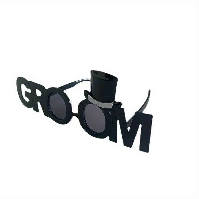 Ochelari Decorativi Nunta, Model Groom Ginere cu Mustata, Accesoriu Petrecere Burlaci si Foto Booth, Plastic, Negru