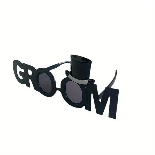 Ochelari Decorativi Nunta, Model Groom Ginere cu Mustata, Accesoriu Petrecere Burlaci si Foto Booth, Plastic, Negru