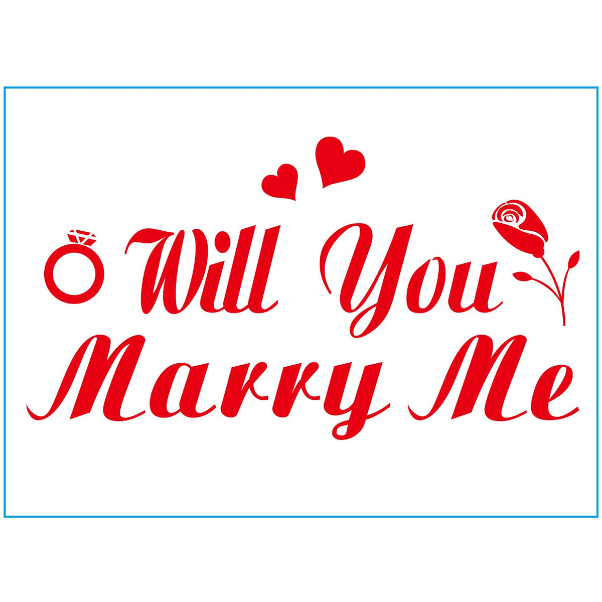 Sticker Autocolant Cerere In Casatorie, Mesaj Will You Marry Me, Decoratiuni Tematica Nunta si Logodna, Material Rezistent, 21x29 cm, Rosu