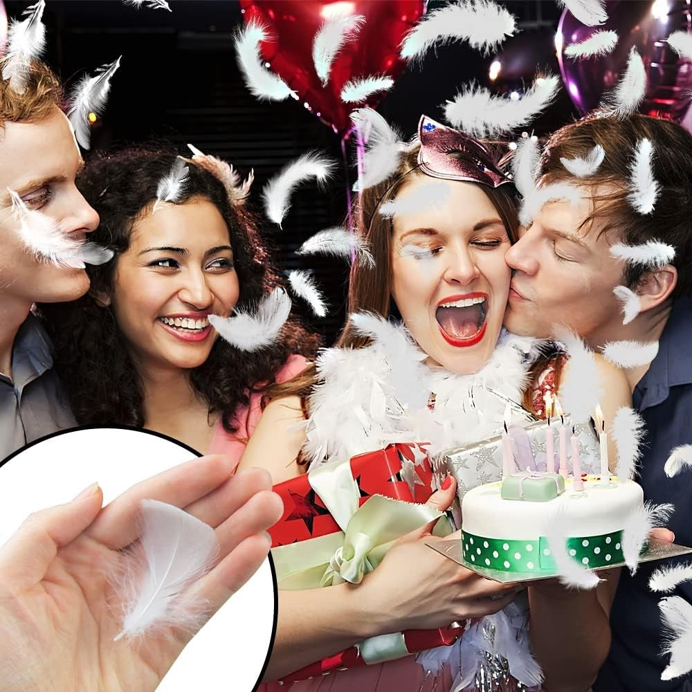 Make It Fly, Tub Confetti Cu Pene, Tun Lansator Efect Spectaculos Nunta Si Petreceri, Carton, 27 cm, Alb