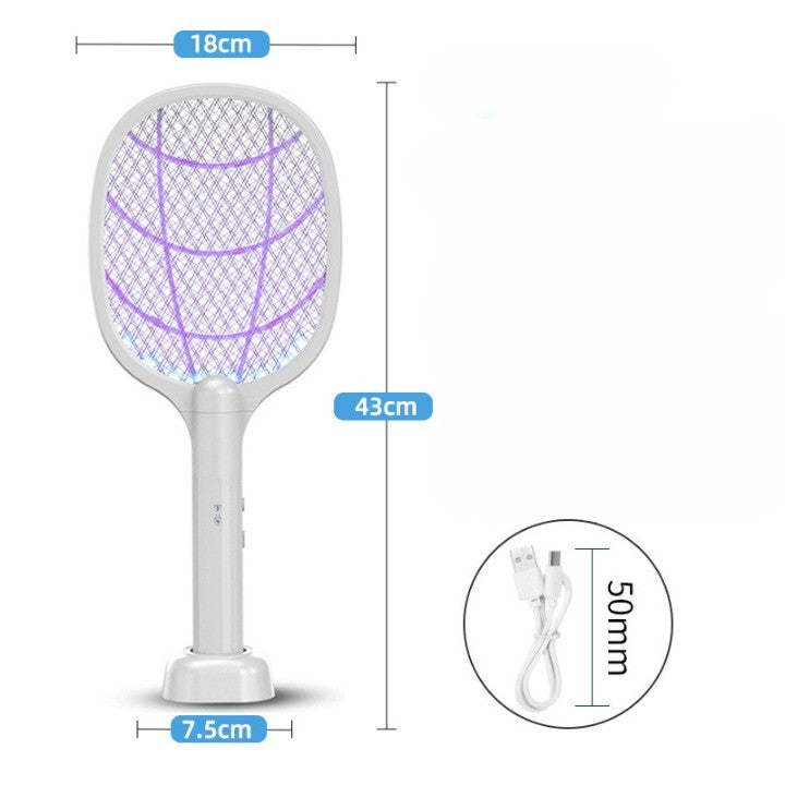 Lampa Electrica Impotriva Tantarilor, Dispozitiv Anti-Insecte cu Lumina UV, Reincarcabila prin USB, Silentioasa, Grilaj din Aluminiu, 42.5 x 18 x 7.5 cm, Alb
