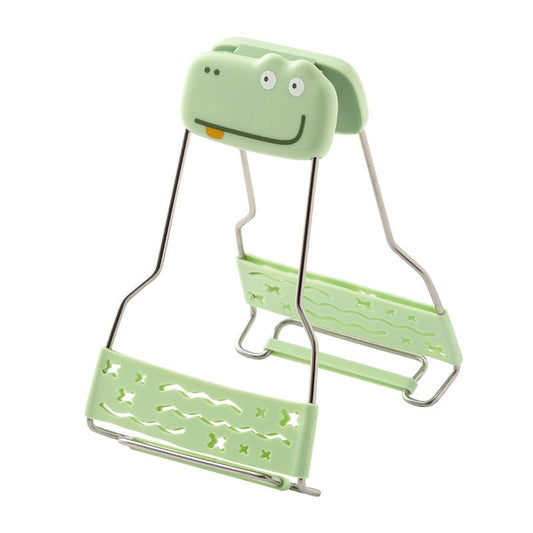Clemă pentru Boluri și Vase Fierbinți, Dispozitiv Anti-Alunecare Termorezistent, Protecție din Silicon cu Model Animat, 19x12 cm, Verde