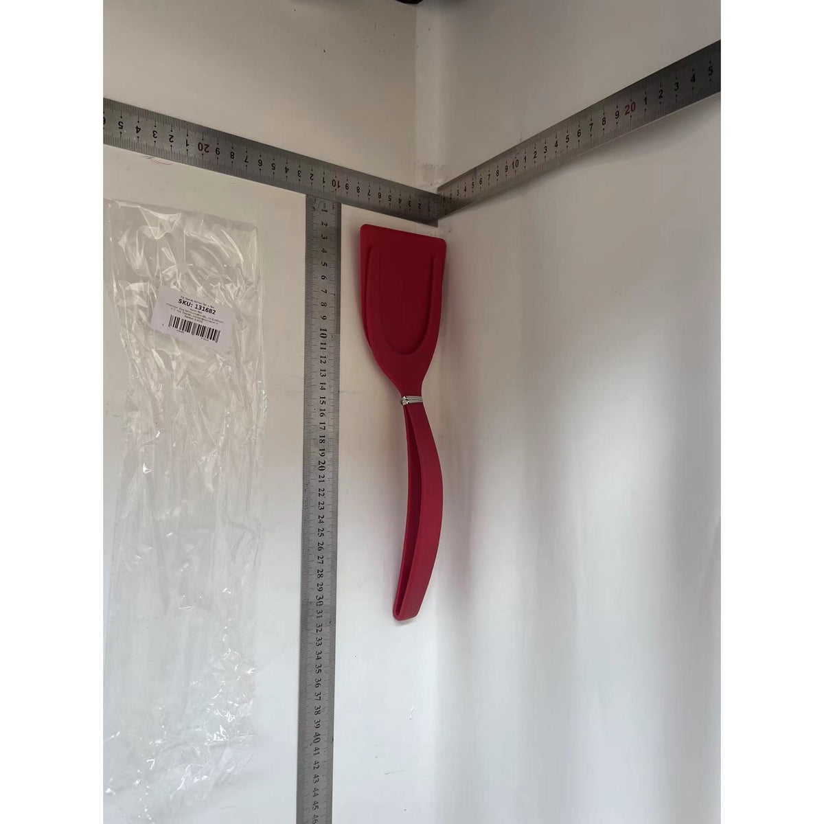 Spatula Multifunctionala Tip Cleste Pentru Gatit, Silicon Si Polipropilena, Ideala Pentru Carne Sau Paine, 31 x 8.5 cm, Rosu