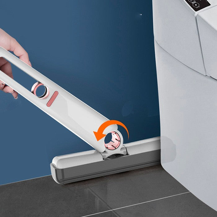 Mini Mop Portabil Cu Autostoarcere, Dispozitiv De Curatat Manual Cu Burete PVA Absorbant, Cap Rotativ Pentru Spatii Inguiste, Design Compact Suspendabil, 29.5 x 15.5 cm, 2 Rezerve Inlcuse, Alb