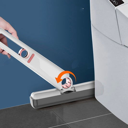 Mini Mop Portabil Cu Autostoarcere, Dispozitiv Manual De Curatare Geamuri Si Bucatarie, Burete PVA Super Absorbant, 29.5 x 15.5 cm, 3 Rezerve Incluse, Alb