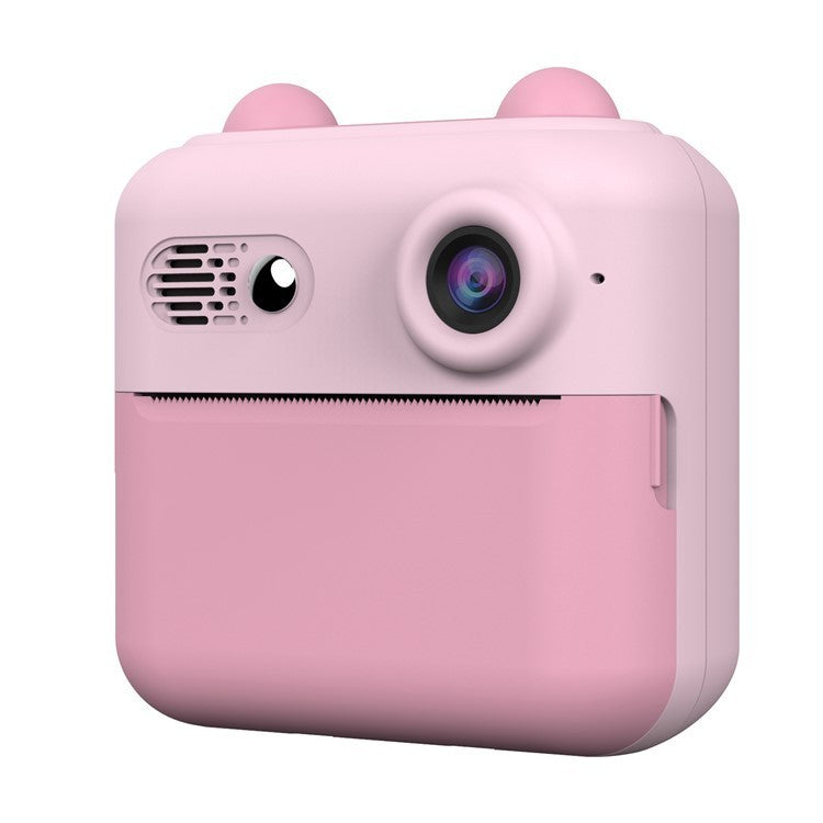Camera Foto Instantanee pentru Copii, Functie Imprimare Termica, Bluetooth App, Video 720p, Dual Lens 24MP, Ecran 2.4 Inch HD, Design Iepuras cu Urechi, ABS, Roz