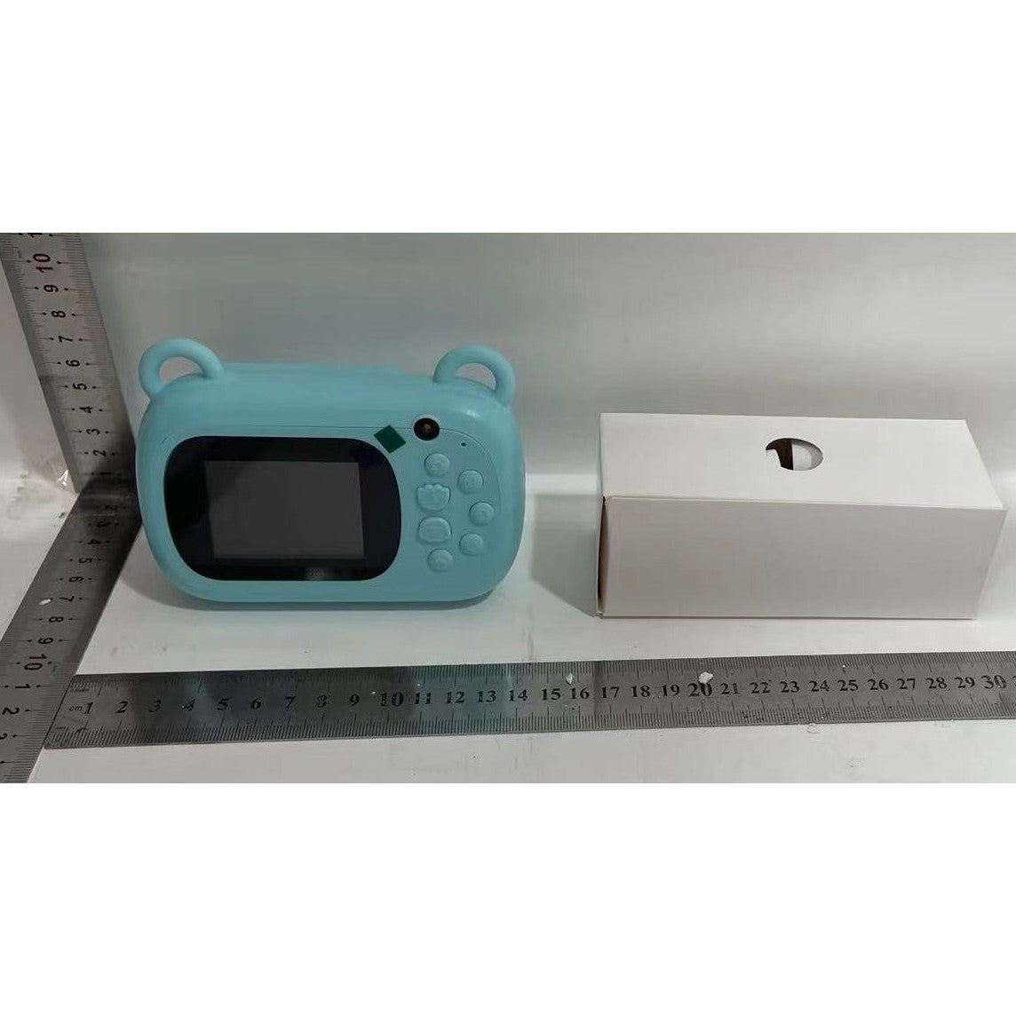 Camera Instantanee pentru Copii, Imprimare Termica si Selfie, Full HD 1080p, Bluetooth si Aplicatie Mobila, Tehnologie AI, ABS si Silicon, Model Dino Love, Albastru