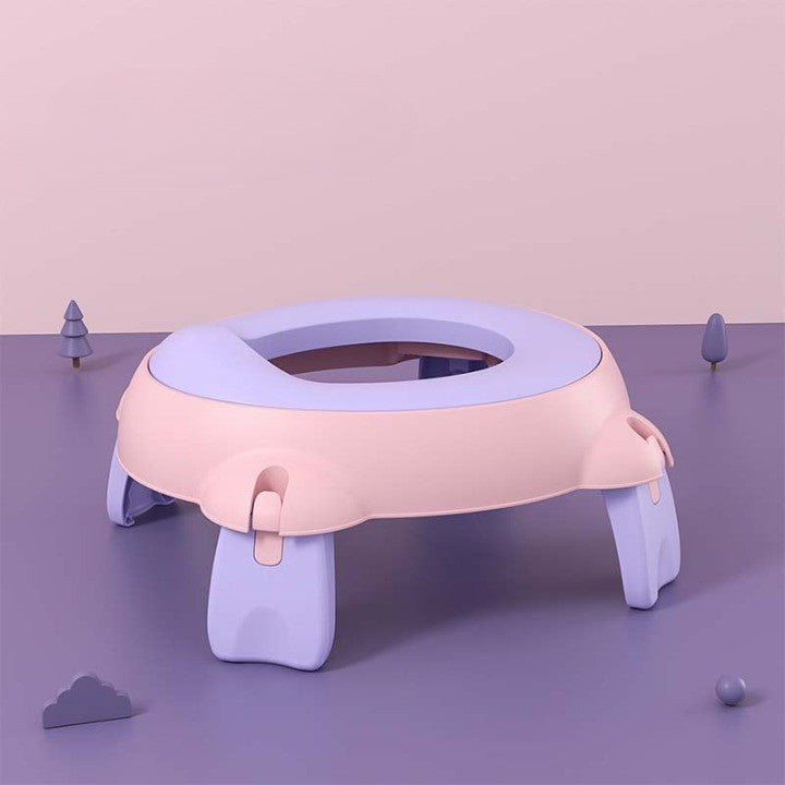 Olita Portabila pentru Calatorii si Vacante, Design Pliabil si Ergonomic, Spuma PU Ecologica, 1-6 Ani, 34x32x17 cm, Roz/Mov