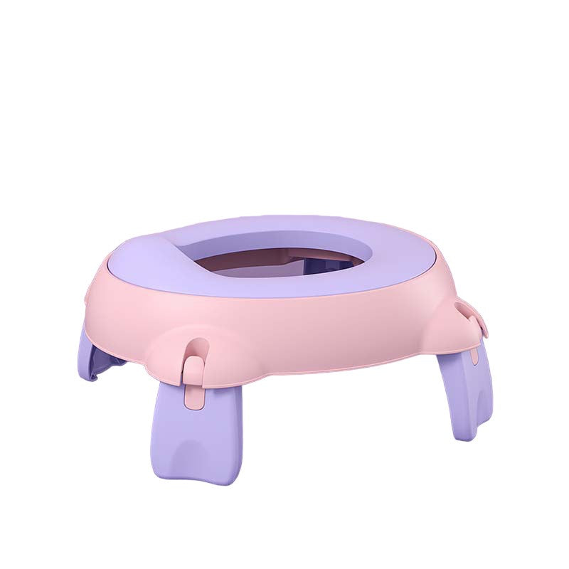 Olita Portabila pentru Calatorii si Vacante, Design Pliabil si Ergonomic, Spuma PU Ecologica, 1-6 Ani, 34x32x17 cm, Roz/Mov