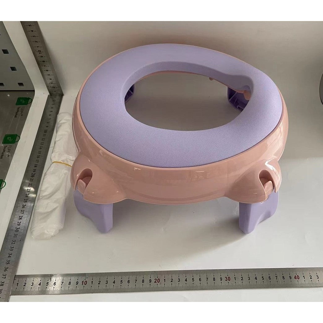 Olita Portabila pentru Calatorii si Vacante, Design Pliabil si Ergonomic, Spuma PU Ecologica, 1-6 Ani, 34x32x17 cm, Roz/Mov