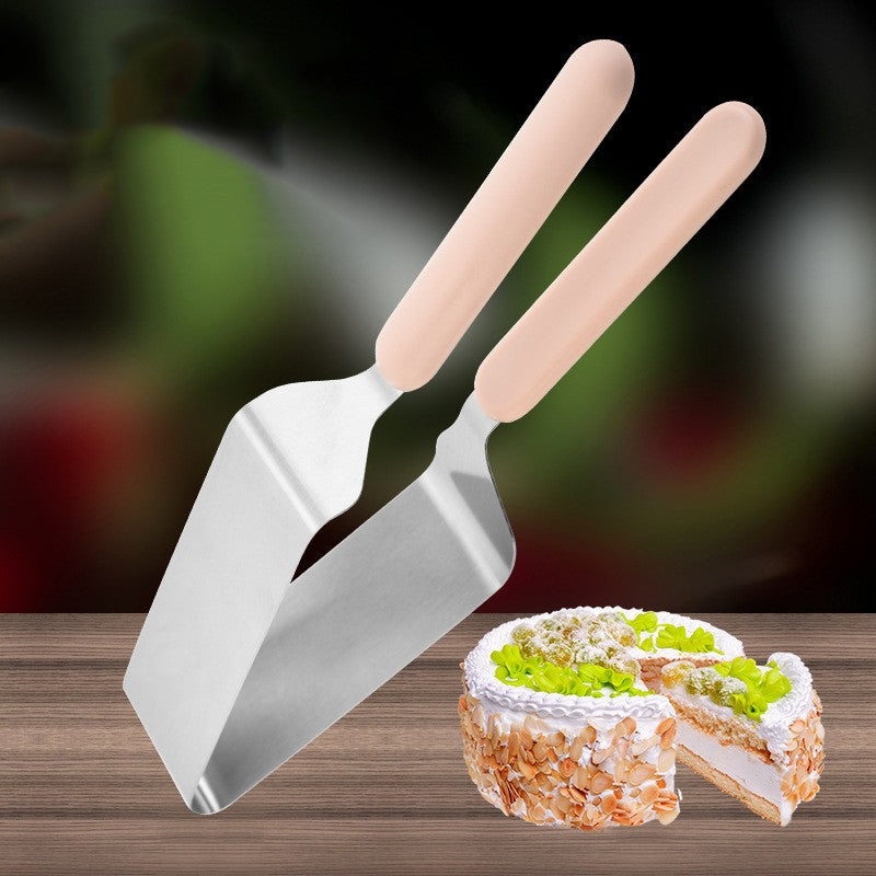 Paletă pentru Tăiat și Servit Prăjituri, Divizor Triunghiular Tort, Oțel Inoxidabil, Mâner Ergonomic, 27 x 12 cm, Roz