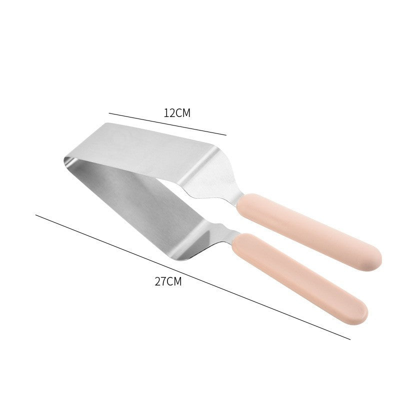 Paletă pentru Tăiat și Servit Prăjituri, Divizor Triunghiular Tort, Oțel Inoxidabil, Mâner Ergonomic, 27 x 12 cm, Roz