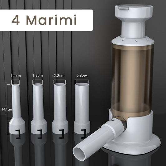 Aparat de Umplut Carnati, Masina Manuala de Facut Carnati, Plastic Rezistent cu Ventuza, 4 Tuburi de Modelare Incluse, 26.3 x 11 x 11 cm, Maro Transparent