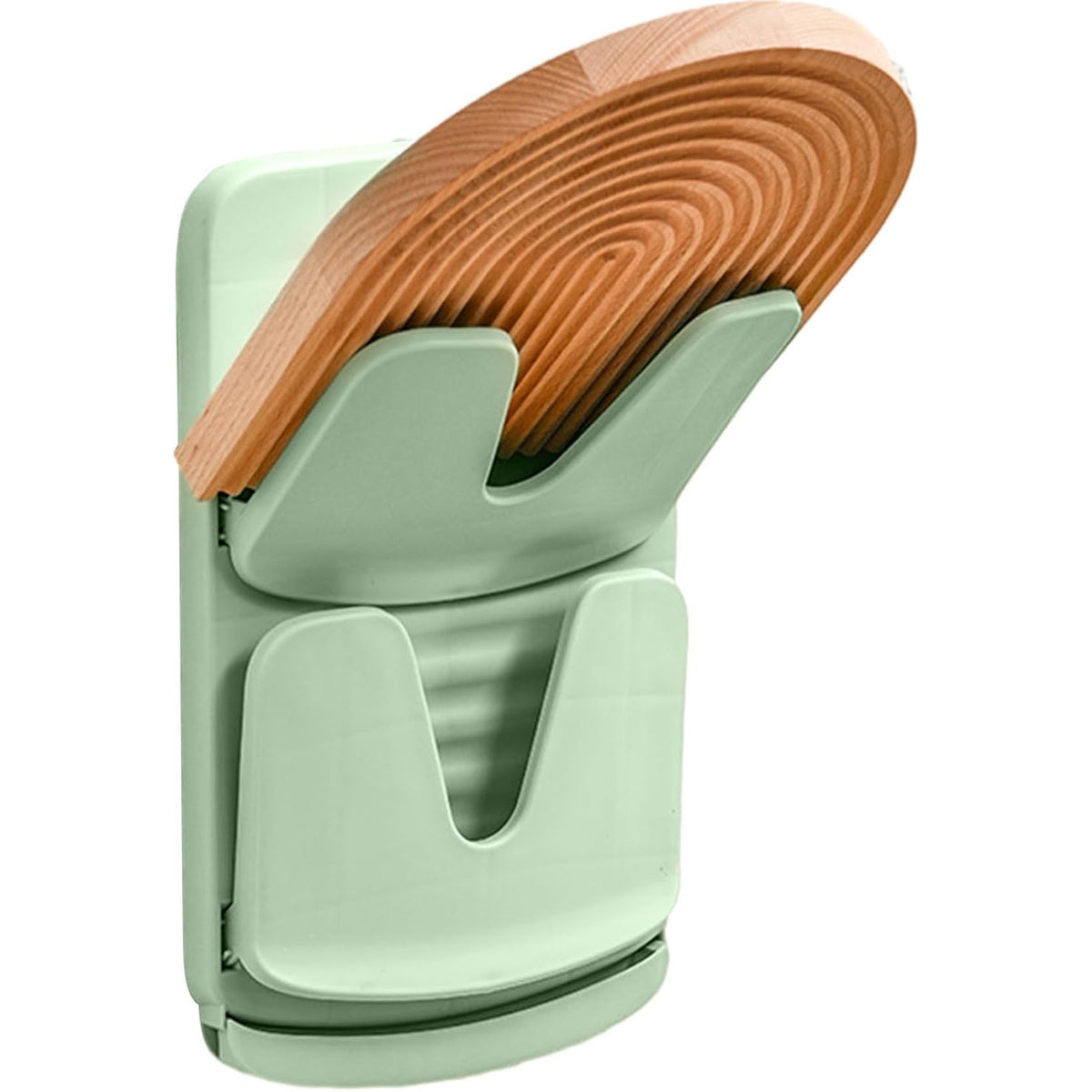 Suport de Bucatarie pentru Capace si Tocatoare, Organizator Pliabil cu Colector de Apa, Montare pe Perete fara Gaurire, Plastic, 33.3 x 20.7 x 3.5 cm, Verde