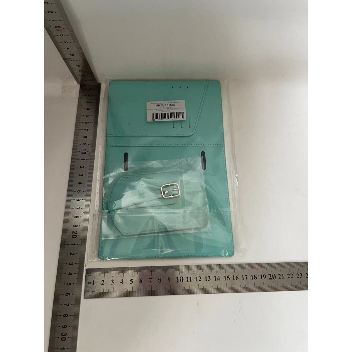 Portofel Pasaport si Documente de Calatorie, Organizator de Carduri cu Suport Pix, Piele Ecologica PU, Design Unisex Multifunctional, 23x16 cm, Bleu