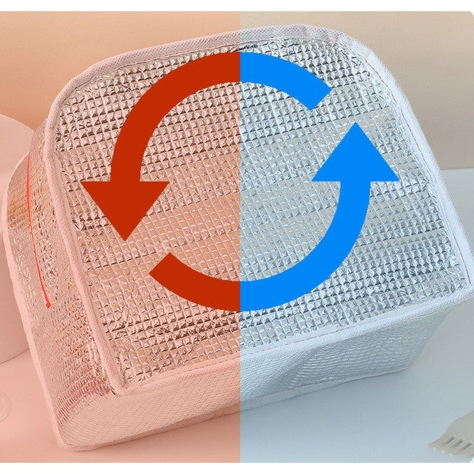 Geanta Termoizolanta pentru Copii, Caserola Pranz cu Imprimeu Catel, Izolatie Panza Oxford si Folie Aluminiu, Rezistenta la Apa, 23x13x19 cm, Albastru/Alb