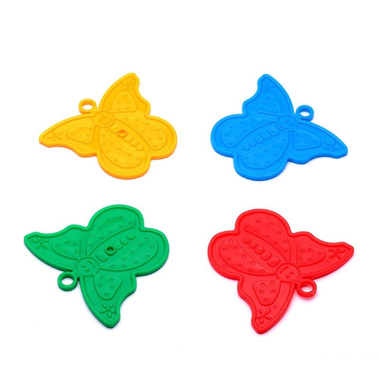 Set 4 Greutati pentru Baloane cu Heliu, Accesorii Stabilizare Decoratiuni Petrecere, Plastic, Forma Fluture, 30 g, Multicolor
