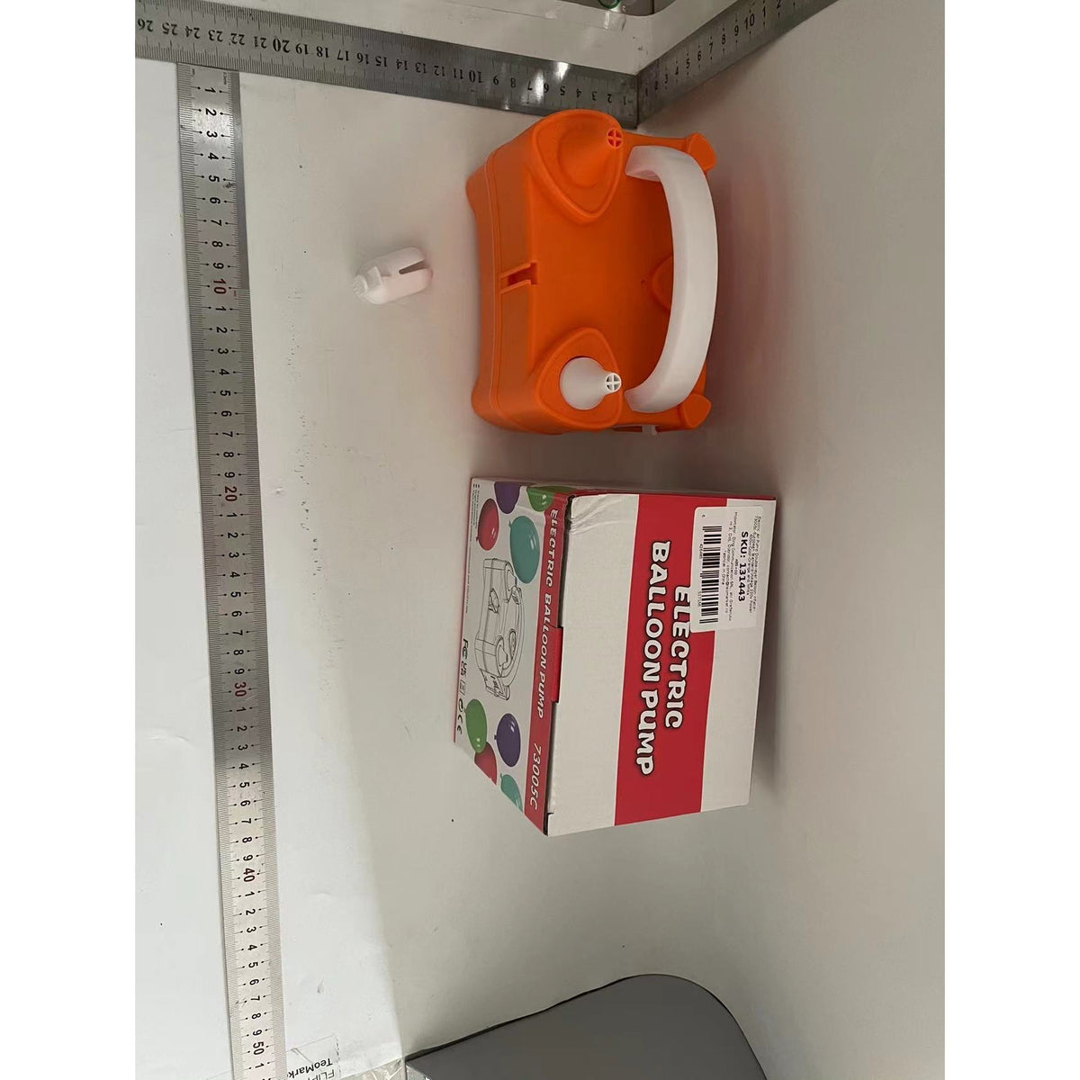 Pompa Electrica de Umflat Baloane, Doua Iesiri de Aer, Putere 400W, Portabila pentru Accesorii Petreceri, Alimentare 220V, Portocaliu