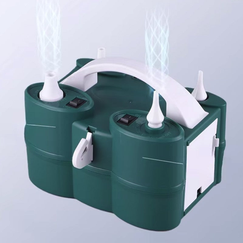 Pompă Electrică de Umflat Baloane, Două Duze de Umflare Rapidă, Putere 600W, Tensiune 220V, Accesorii Petreceri, Verde/Roz