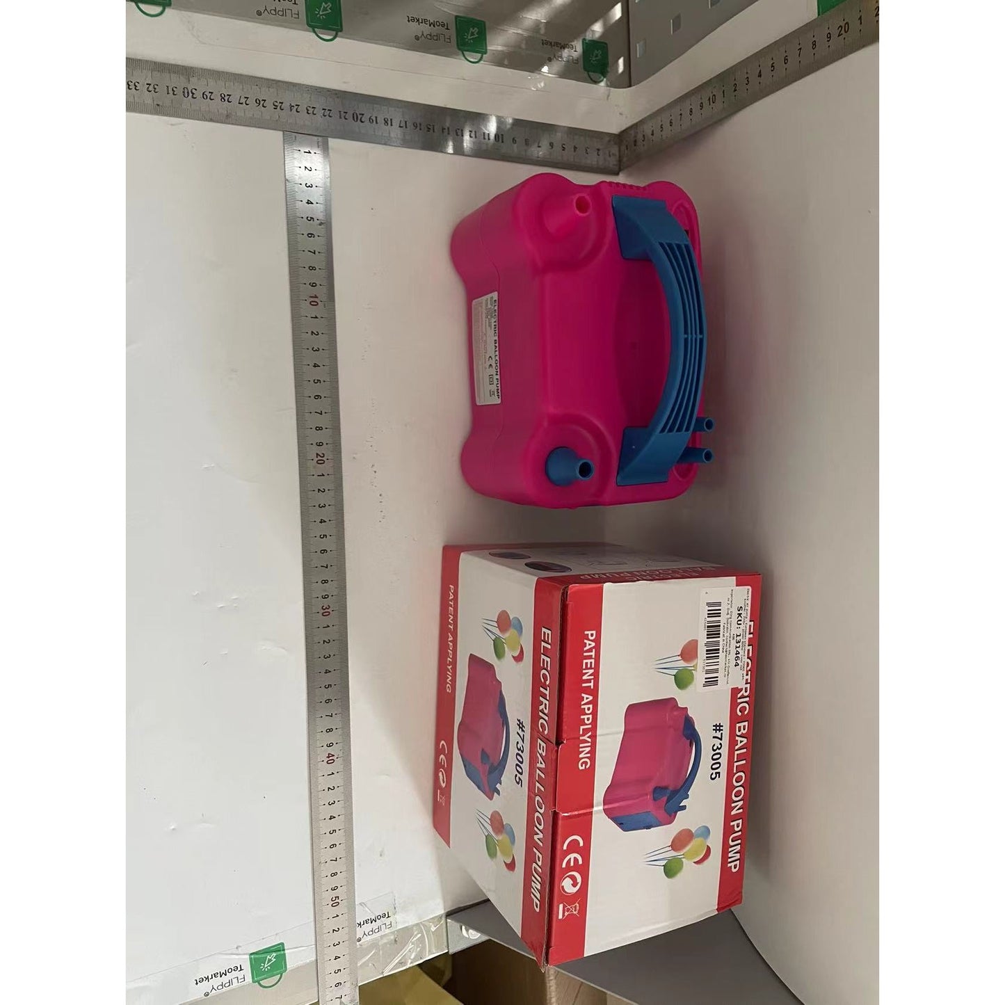 Pompa Electrica pentru Umflat Baloane, Doua Duze de Umflare, Putere 600W, Portabila, 220V, Mov
