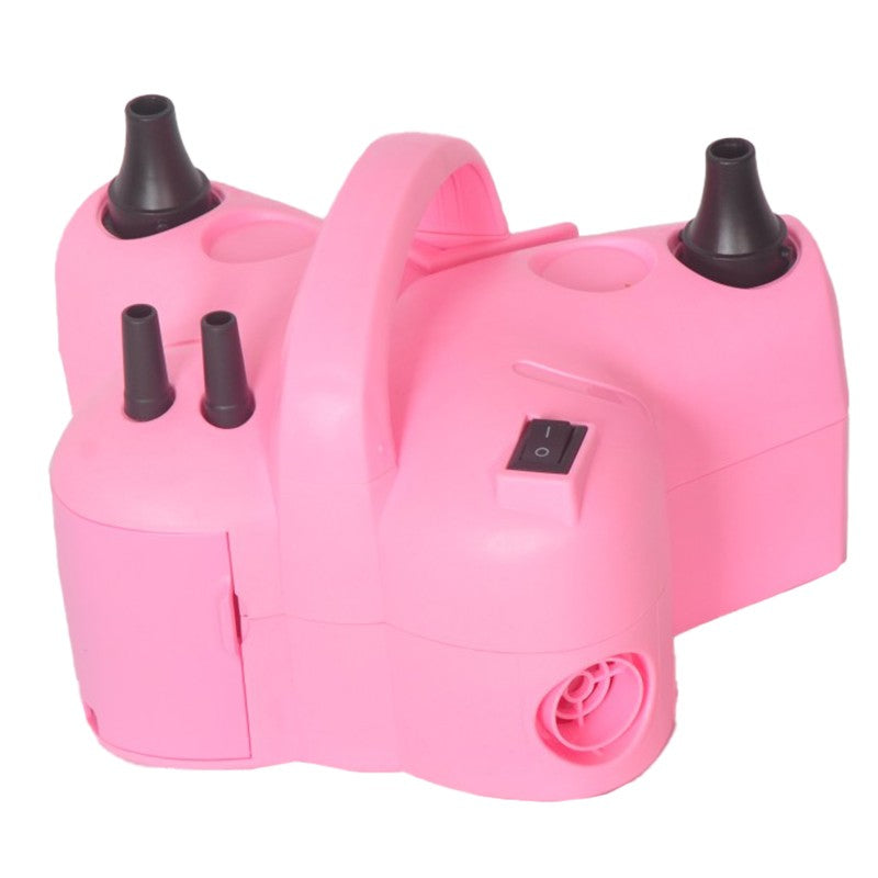 Pompa Electrica de Umflat Baloane, Doua Duze de Umflare, Putere 600W, Alimentare 220V, Accesorii Petreceri, Portabila, Roz
