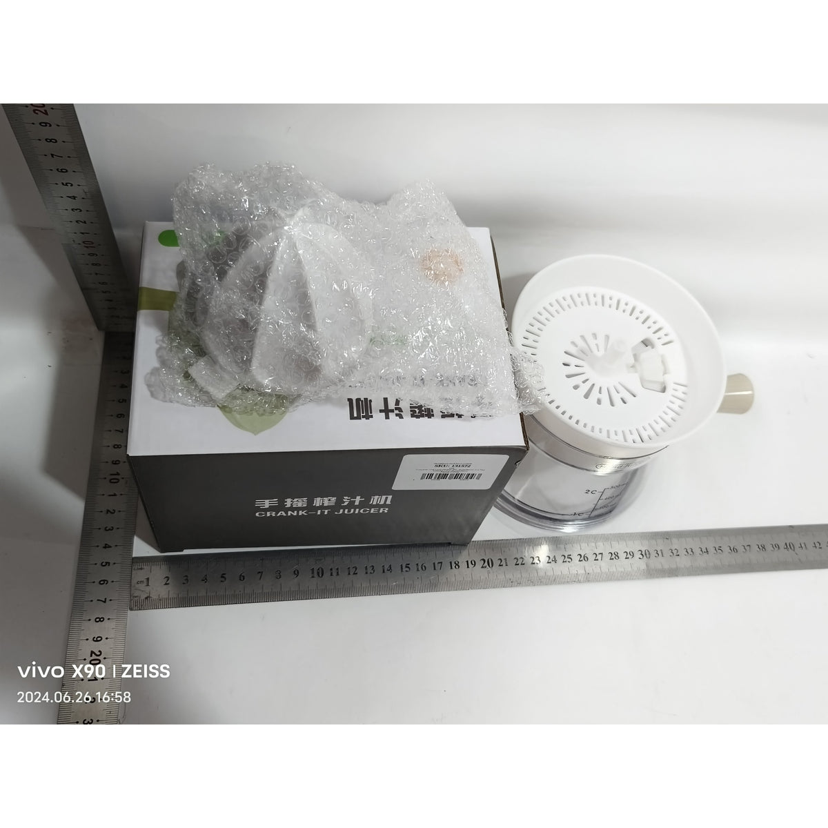 Storcător de Citrice Manual, Vas de Colectare cu Mâner Ergonomic, Plastic Rezistent, 16.5 x 13 cm, Transparent/Alb