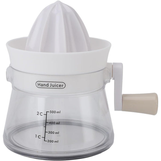Storcător de Citrice Manual, Vas de Colectare cu Mâner Ergonomic, Plastic Rezistent, 16.5 x 13 cm, Transparent/Alb